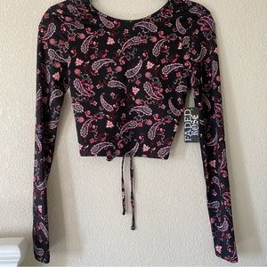 Paisley Crop Top With Open Back